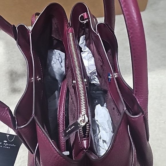 Kate Spade Blackberry Preserves Dumpling Large Red Purple Satchel Crossbody - Picture 9 of 9